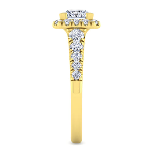 14K Yellow Gold Princess Halo Diamond Engagement Ring 14K Yellow Gold Princess Halo Diamond Engagement Ring