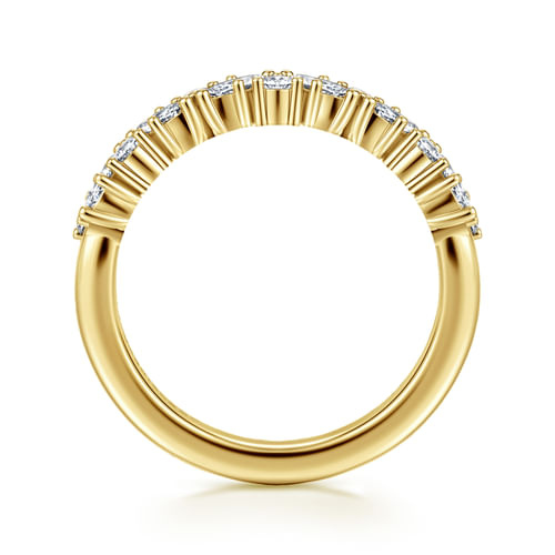 14K Yellow Gold Prong Marquise and Round Diamond Anniversary Band