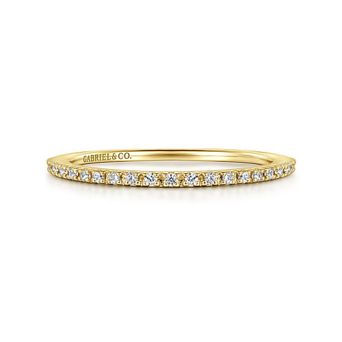 14K Yellow Gold Prong Set Diamond Wedding Band