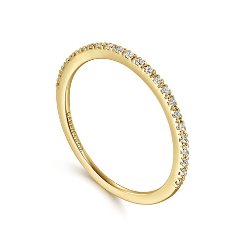 14K Yellow Gold Prong Set Diamond Wedding Band