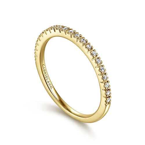 14K Yellow Gold Prong Set Diamond Wedding Band