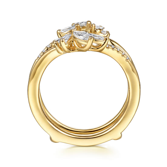 14K Yellow Gold Prong Set Fancy Diamond Ring Enhancer angle 2 14K Yellow Gold Prong Set Fancy Diamond Ring Enhancer angle 2