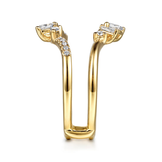 14K Yellow Gold Prong Set Fancy Diamond Ring Enhancer angle 4 14K Yellow Gold Prong Set Fancy Diamond Ring Enhancer angle 4