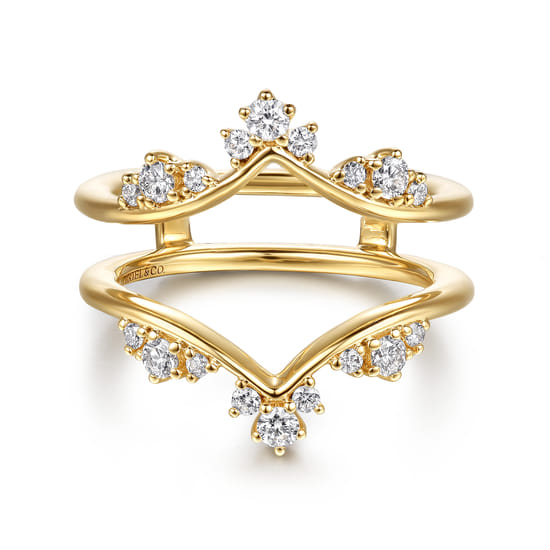 14K Yellow Gold Prong set Diamond Ring Enhancer