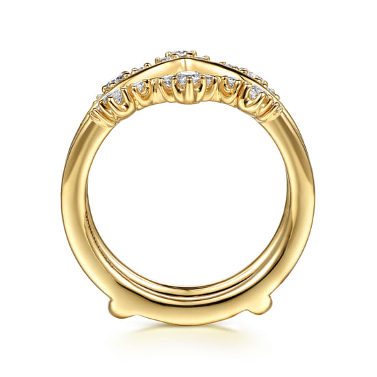 14K Yellow Gold Prong set Diamond Ring Enhancer angle 2