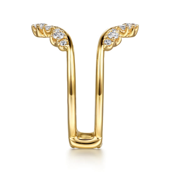 14K Yellow Gold Prong set Diamond Ring Enhancer angle 4
