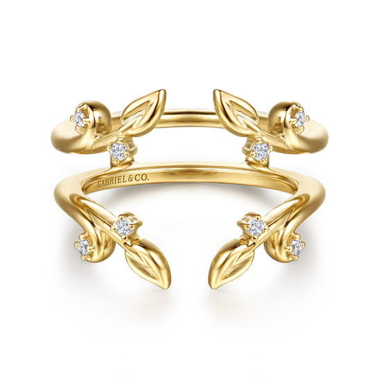 14K Yellow Gold Prong set Diamond Ring Enhancer