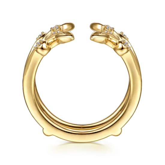 14K Yellow Gold Prong set Diamond Ring Enhancer angle 2