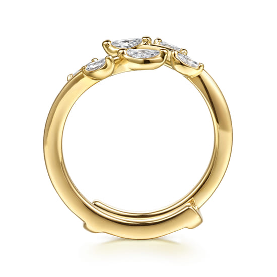 14K Yellow Gold Prong set Marquise Diamond Ring Enhancer angle 2