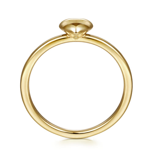 14K Yellow Gold Puffed Heart Promise Ring