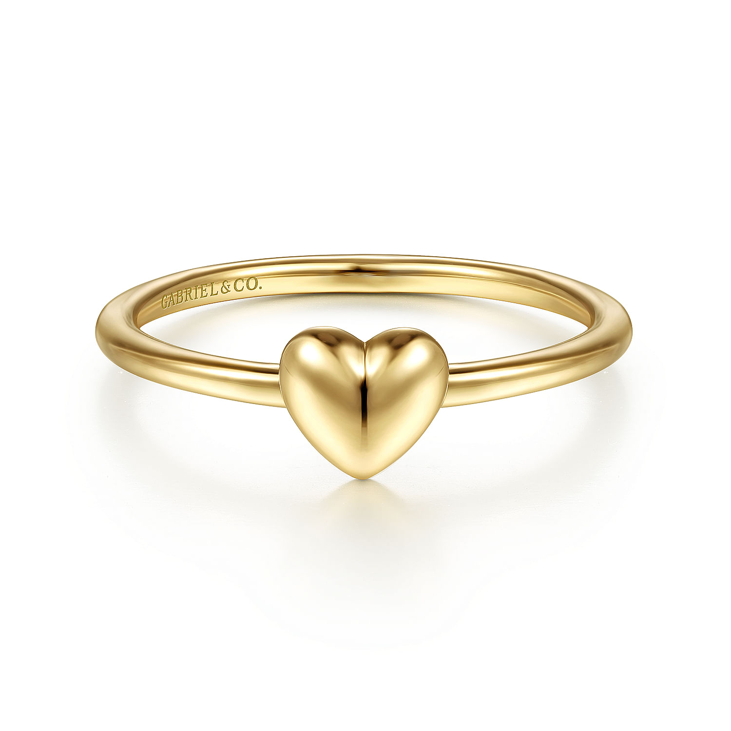 Gabriel - 14K Yellow Gold Puffed Heart Ring