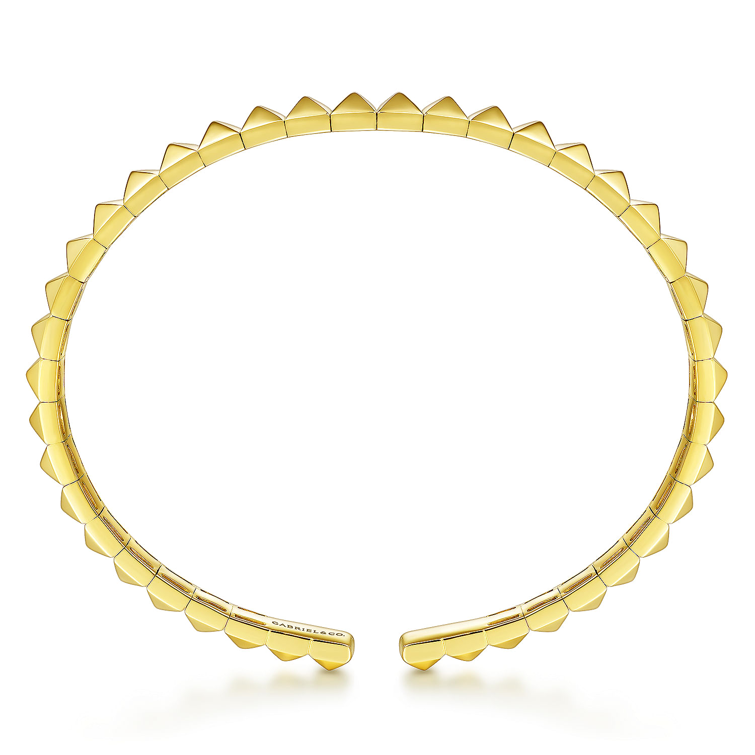 14K Yellow Gold Pyramid Cuff Bracelet