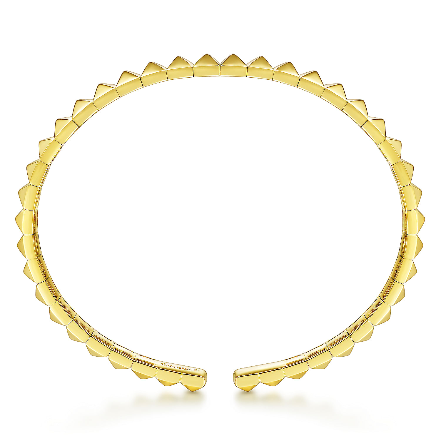 14K Yellow Gold Pyramid Cuff Bracelet