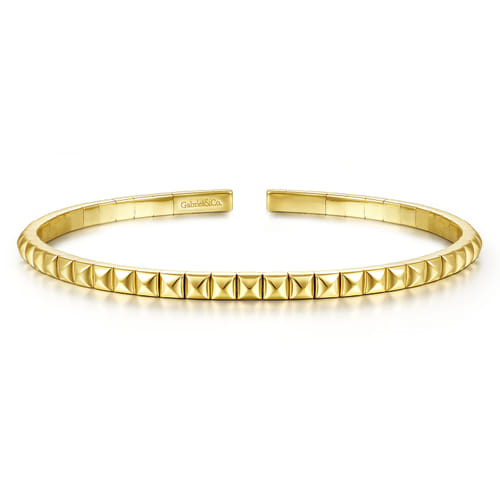 14K Yellow Gold Pyramid Cuff Bracelet 14K Yellow Gold Pyramid Cuff Bracelet