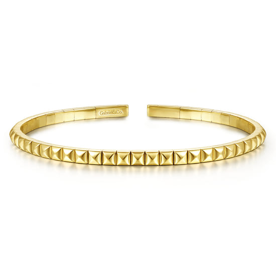 14K Yellow Gold Pyramid Cuff Bracelet 14K Yellow Gold Pyramid Cuff Bracelet