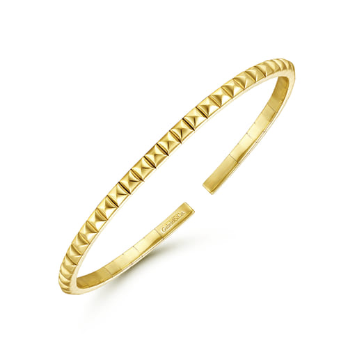 14K Yellow Gold Pyramid Cuff Bracelet 14K Yellow Gold Pyramid Cuff Bracelet