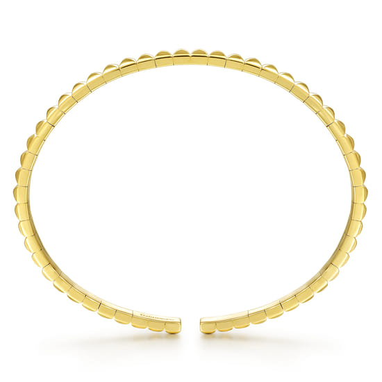 14K Yellow Gold Pyramid Cuff Bracelet angle 3 14K Yellow Gold Pyramid Cuff Bracelet angle 3