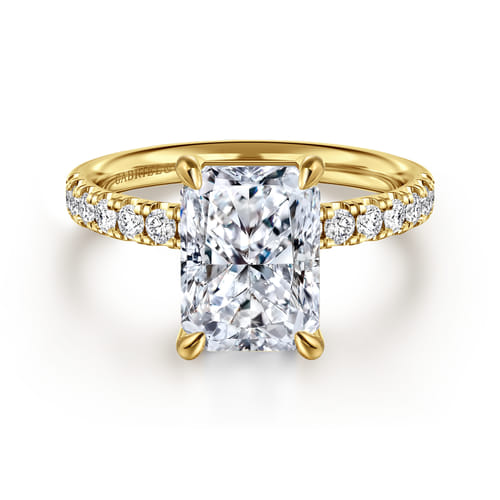 14K Yellow Gold Radiant Cut Diamond Engagement Ring