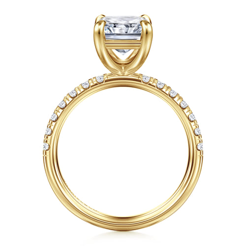 14K Yellow Gold Radiant Cut Diamond Engagement Ring