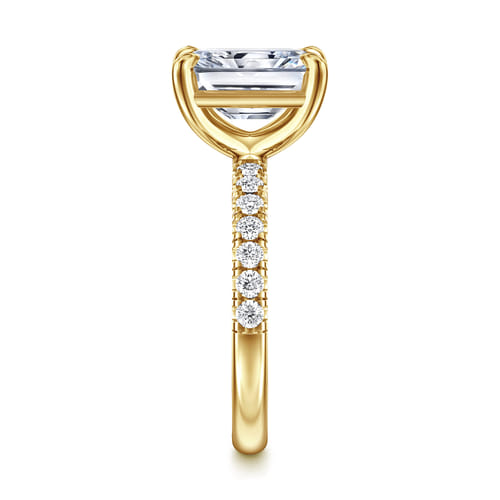 14K Yellow Gold Radiant Cut Diamond Engagement Ring