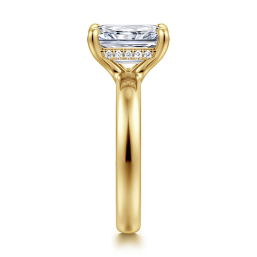 14K Yellow Gold Radiant Cut Diamond Engagement Ring