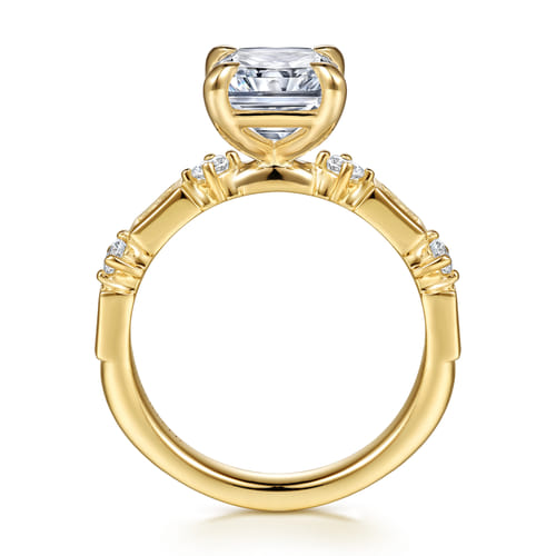 14K Yellow Gold Radiant Cut Diamond Engagement Ring