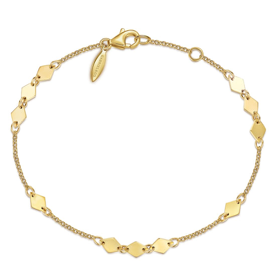 Gabriel - 14K Yellow Gold Rhombus Stations Bracelet
