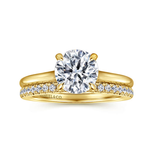 14K Yellow Gold Round Diamond Engagement Ring 14K Yellow Gold Round Diamond Engagement Ring