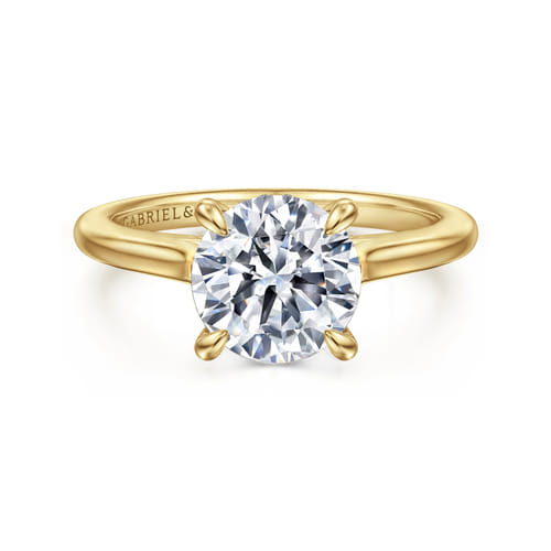 14K Yellow Gold Round Diamond Engagement Ring 14K Yellow Gold Round Diamond Engagement Ring