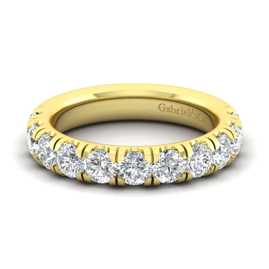 Gabriel - 14K Yellow Gold Round 11 Stone Diamond Anniversary Band