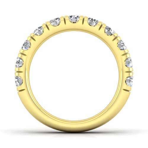 14K Yellow Gold Round 11 Stone Diamond Anniversary Band