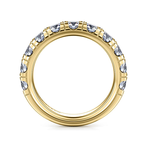 14K Yellow Gold Round 11 Stone Diamond Anniversary Band