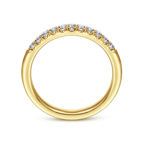 14K Yellow Gold Round 11 Stone Diamond Anniversary Band