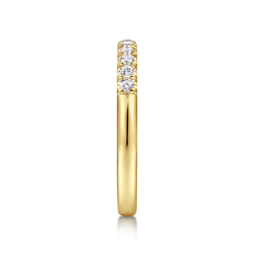 14K Yellow Gold Round 11 Stone Diamond Anniversary Band