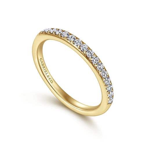 14K Yellow Gold Round 16 Stone Diamond Wedding Band