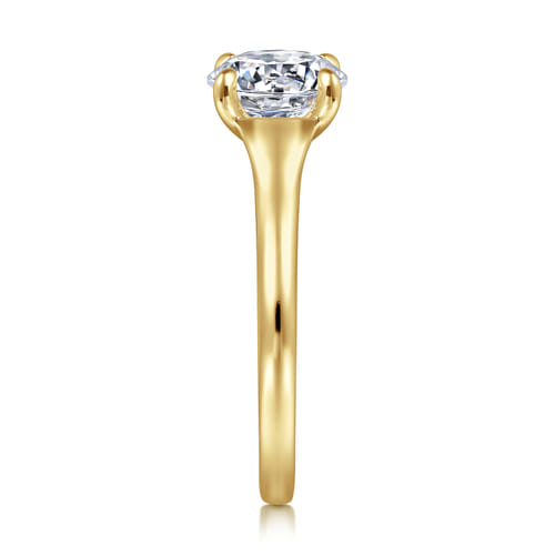 14K Yellow Gold Round Diamond Engagement Ring