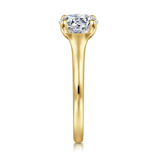 14K Yellow Gold Round Diamond Engagement Ring angle 5