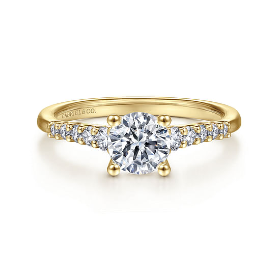 Gabriel - 14K Yellow Gold Round Diamond Engagement Ring