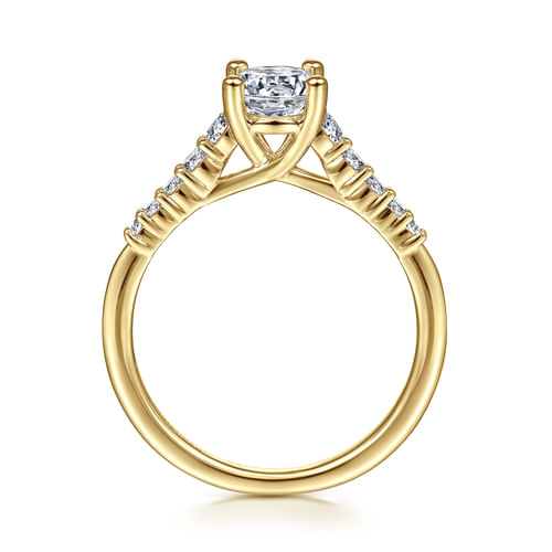 14K Yellow Gold Round Diamond Engagement Ring