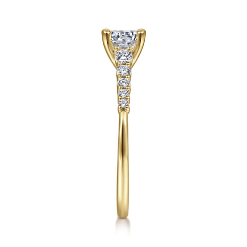 14K Yellow Gold Round Diamond Engagement Ring