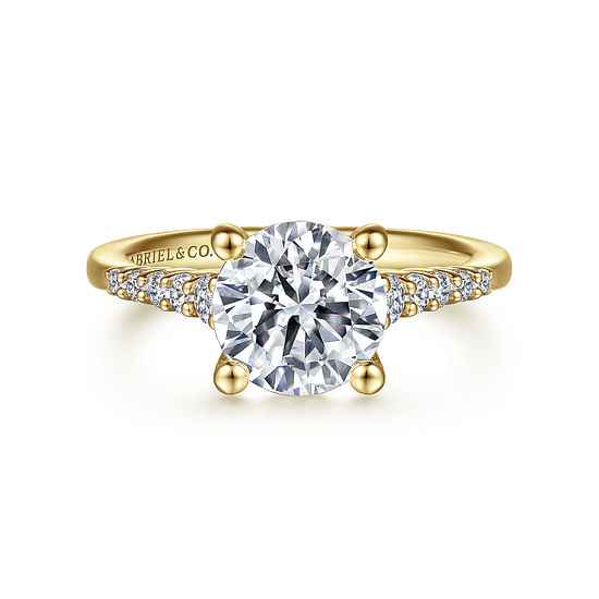 Gabriel - 14K Yellow Gold Round Diamond Engagement Ring