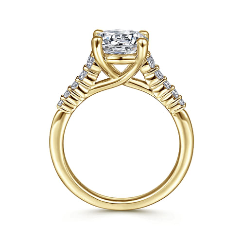 14K Yellow Gold Round Diamond Engagement Ring