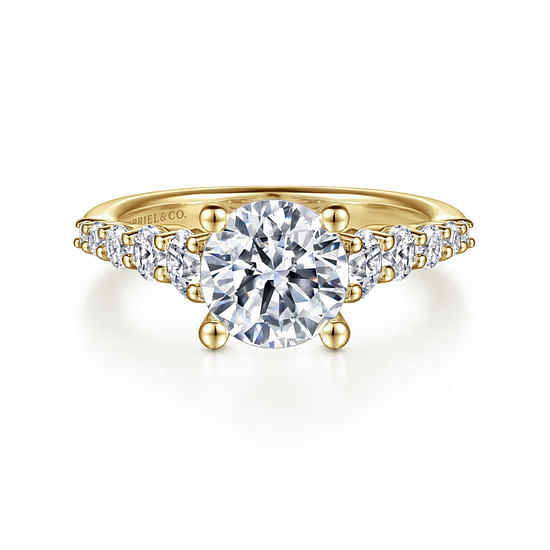 Gabriel - 14K Yellow Gold Round Diamond Engagement Ring