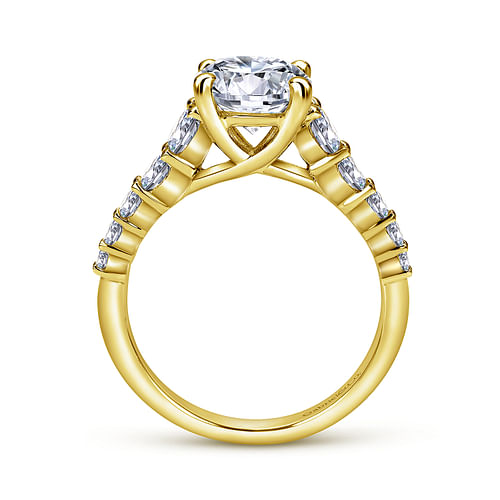 14K Yellow Gold Round Diamond Engagement Ring