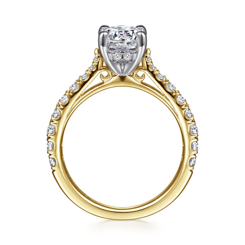 14K Yellow Gold Round Diamond Engagement Ring