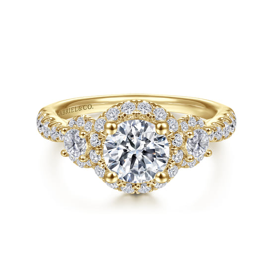 Gabriel - 14K Yellow Gold Round Diamond Engagement Ring