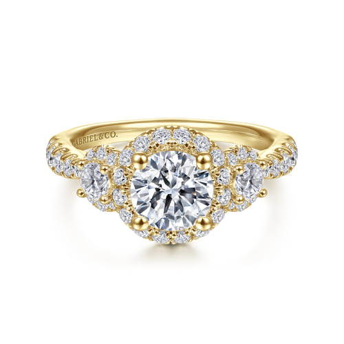 14K Yellow Gold Round Diamond Engagement Ring 14K Yellow Gold Round Diamond Engagement Ring
