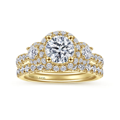 14K Yellow Gold Round Diamond Engagement Ring 14K Yellow Gold Round Diamond Engagement Ring