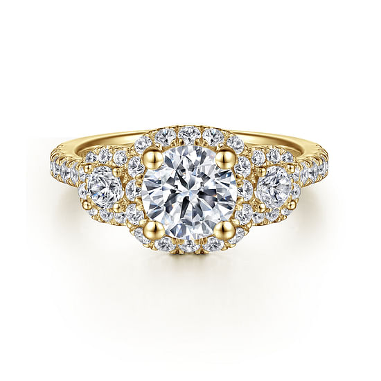 Gabriel - 14K Yellow Gold Round Diamond Engagement Ring