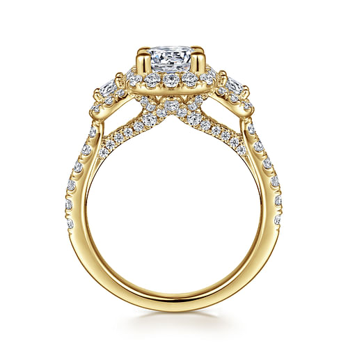 14K Yellow Gold Round Diamond Engagement Ring